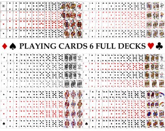 312 SVG Playing Cards Mega Bundle | 6 Full Decks Poker Cards, Suits, Face Cards & Jokers | SVG | Instant Download | Vector Cricut