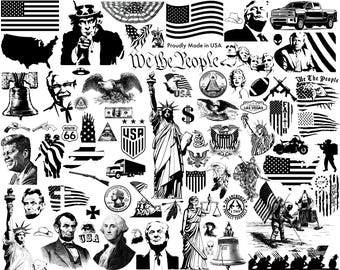 SVG File 73 American Epic Symbols Flag USA We The People Right Constitution 2nd Amendment Patriotic Veteran Military Cricut Vector Bundle
