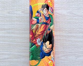 Vaso de 20 oz de Dragon Ball Z con pajita de acero inoxidable, diseño de anime japonés.
