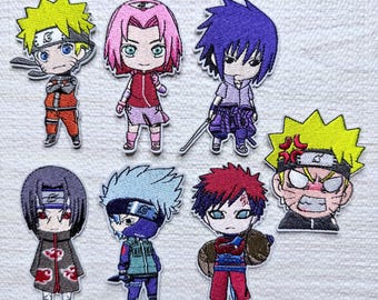 Parche de tela bordado de Naruto Anime, parche para planchar, manualidades DIY