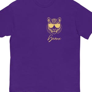 Purple and Gold Tigers Shirt, Cute Louisiana Shirt, mardi gras shirt, Tigers Game Day, Football,Baton Rouge Shirt,Fan Shirt, play neck