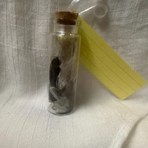 Spiritual Protection with this Feather and Clear Crystal Quartz Point Vial