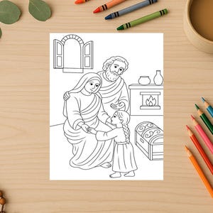 St. Joachim und St. Anne Ausmalseite zum Ausdrucken – ausdruckbare Malvorlage für Kinder