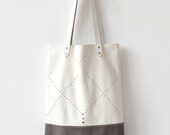 Off White Perforated Tote bag No. TL- 5006
