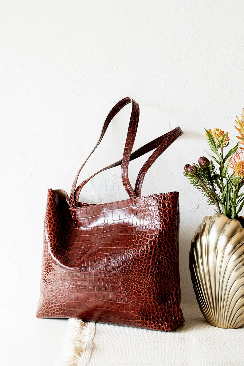 crocodile shopper bag