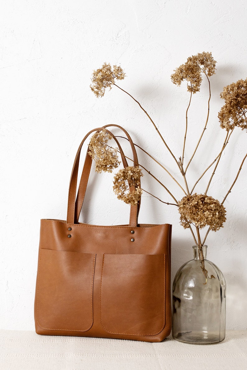Medium Cognac Leather Tote bag No LPB-32001