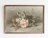 Roses Painting, Antique Art, Vintage Print, Still Life Painting, Oil Painting, Printable Art