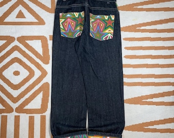 Struggle 00s Pattern-Printed Black Denim Jeans 34x34