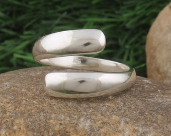 Chunky Sterling Silver Adjustable Ring: Modern Minimalist Statement Jewelry