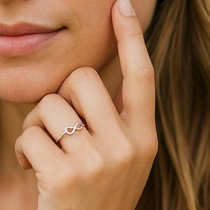 Dainty Sterling Silver Infinity Ring: Minimalist Promise Jewelry