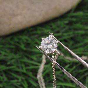 Dainty Sterling Silver Necklace: Cubic Zirconia Pendant, Minimalist Jewelry