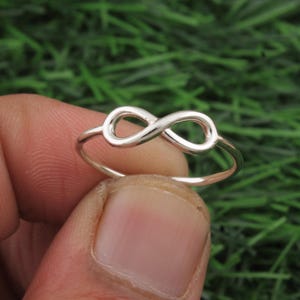 Infinity Sterling Silver Ring - Dainty Minimalist Promise Ring - Infinity Symbol Jewelry - Handmade Gift Her - Adjustable  Ring For Gift