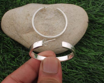 Chunky Sterling Silver Hoop Earrings: Minimalist Everyday Jewelry