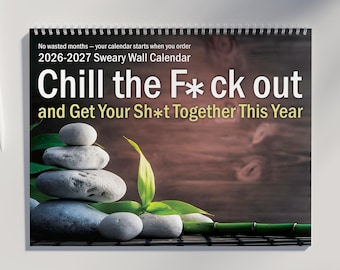 Swearing Calendar 2026 2027 | Funny Wall Calendar with Hilarious & Affirmative Swearing Quotes | White Elephant Gifts for Adults | Gag Gifts