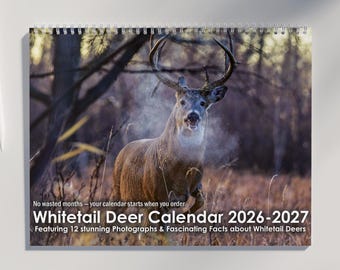 Whitetail Deer Calendar 2026 2027: Featuring Stunning Monster Bucks Photography and Fascinating Whitetail Facts | Whitetail Deer Gifts