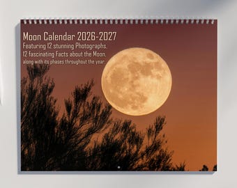 Moon Calendar 2026 2027: Featuring Stunning Moon Photography, Fascinating Moon Facts, Moon Phases, and US Holidays Marked | Moon Gifts
