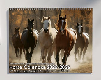 Horse Calendar 2026: Featuring Stunning Horse Photography, Fascinating Horse Facts, and US Holidays Marked | Horse Gifts