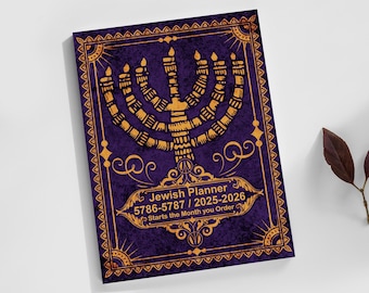 Jewish planner 2025- 2026: Including All Jewish Holidays, Dates, Candle lighting times, and Weekly Torah portion | Jewish planner 5786