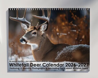 Whitetail Deer Calendar 2026 2027: Featuring Stunning Monster Bucks Photography and Fascinating Whitetail Facts | Whitetail Deer Gifts