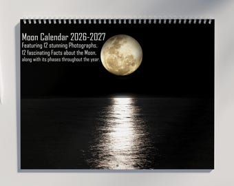 Moon Calendar 2026 2027: Featuring Stunning Moon Photography, Fascinating Moon Facts, Moon Phases, and US Holidays Marked | Moon Gifts