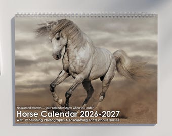 Horse Calendar 2026 2027: Featuring Stunning Horse Photography, Fascinating Horse Facts, and US Holidays Marked | Horse Gifts