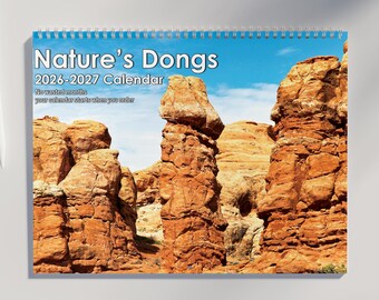 Nature Dicks Calendar 2026 2027 | Funny Wall Calendar with 12 Photographs of Hard Rocks | White Elephant Gifts for Adults | Gag gifts