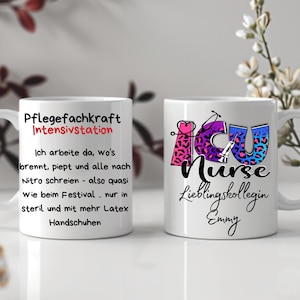 Intensivkraft Pflege Geschenke Tasse, Personalisiert Namen/Wunschbild/ Team, Lieblingskollegin, Geschenk für Medizin ,Krankenhaus Geschenk
