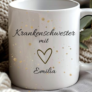 Personalized Medical Mug: Heart Design, Nurse  Gift