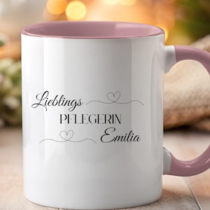 Lieblings Pflegerin Tasse personalisiert, Krankenschwester , Kaffeetasse Pflegerin , Medizin mit Herz, Pflegefachkraft , Pflegeassistentin