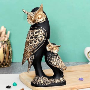 Owl Family Decorative Showpiece for Living Room, Home Decor – 35 cm Polyresin Sculpture