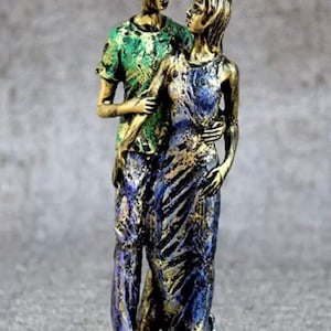 Handcrafted Romantic Couple Decorative Showpiece – 30 cm, Polyresin, Multicolor | Perfect Gift for Special Occasions