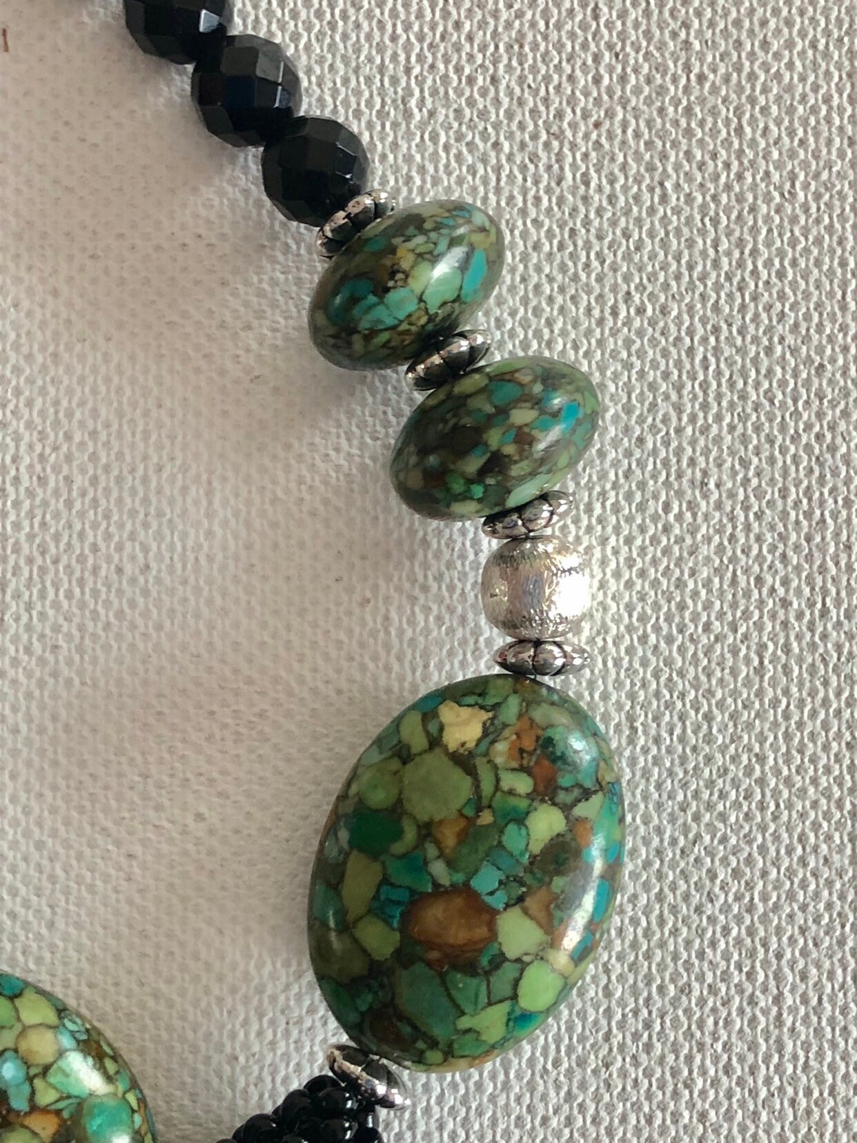 Turquoise Metallic Rubber Necklace main image 1