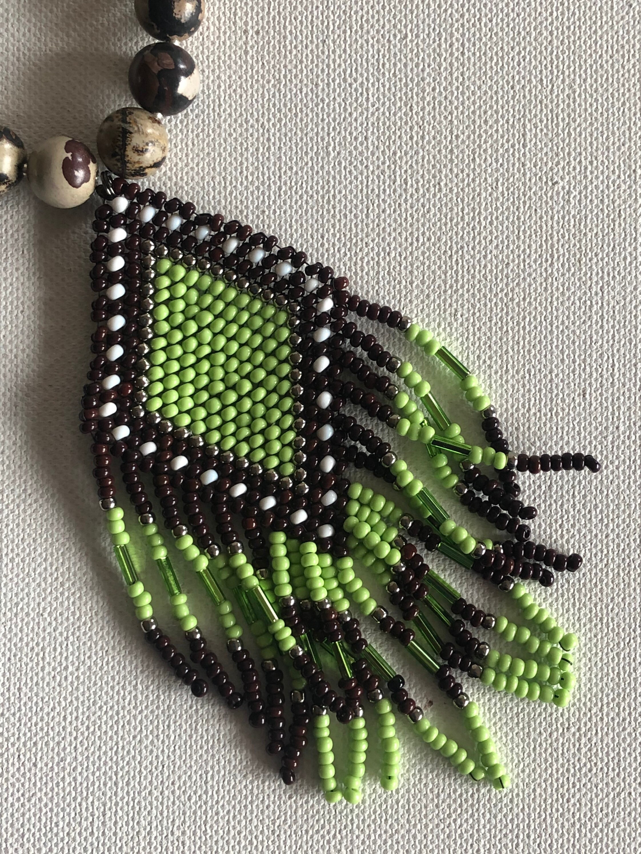 ネックレス・ペンダント Tribal Seed Bead Necklace Tribal Necklace Jasper Peyote Seed Beaded Necklace Natural