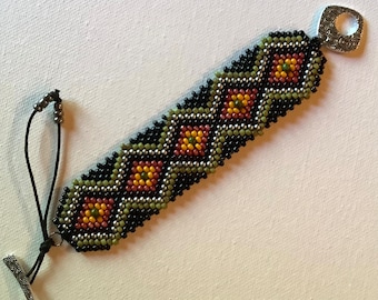 Beaded Bracelet, Boho Bracelet, Beadweaving Bracelet, Festival, Tribal Bracelet