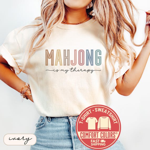 Comfort Colors® Mahjong is My Therapy Shirt, Mahjong Player Tshirt