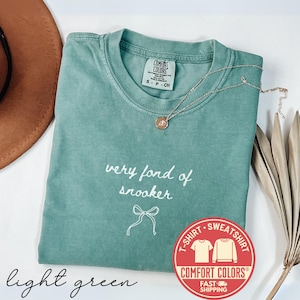 Comfort Colors® Snooker Tshirt, Snooker Lover Gift, Very Fond Of Snooker T-Shirt, Snooker Bow Tee, Snooker Player Sweatshirt, Snooker Gift