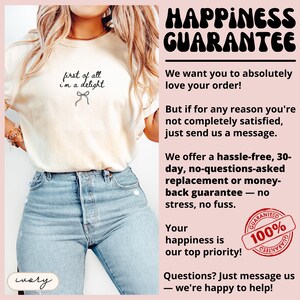 Cute Graphic Tee, First of All I'm a Delight Shirt, Women's Casual T-Shirt, Funny Quote Top, Stylish Summer Outfit, Trendy Apparel