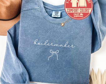 Comfort Colors® Purdue Boilermaker Sweatshirt, College Crewneck, State University Shirt, Fan T-Shirt, Graduation Sweatshirt, Gift for Her