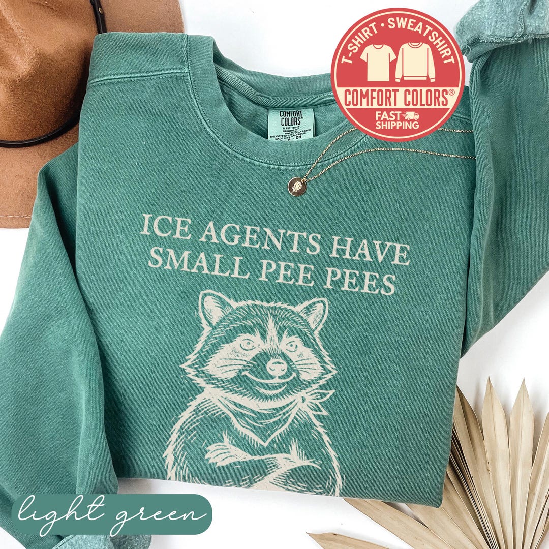Comfort Colors Anti ICE Raccoon Sweatshirt Funny Abolish ICE Protest ...