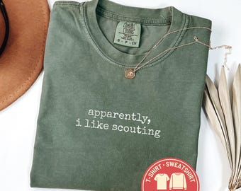 Comfort Colors® Apparently I Like Scouting T-Shirt, Scout Leader Shirt, Scouting Fan Tee, Scout Supporter Gift, Hiking Lover T-Shirt, Funny