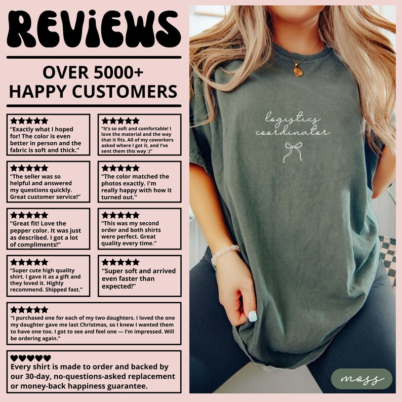 Logistics Coordinator Shirt, Over 5000 Happy Customers, Soft Comfortable Tee, Perfect Fit Top, Great Quality T Shirt, Fast Shipping