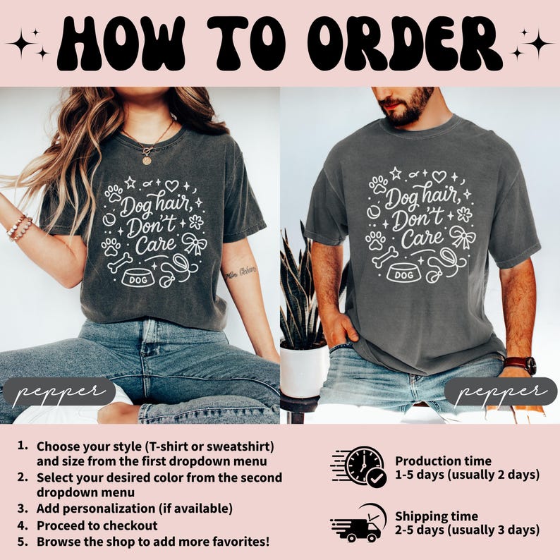 Funny Dog Hair Don't Care Shirt, Pet Lover Gift, Cute Graphic Tee, Dog Mom Shirt, Dog Dad Shirt, Dog Lover Shirt for Men and Women