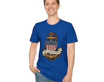 United States Coast Guard Chief Tattoo Style T-Shirt | Vintage Nautical Design