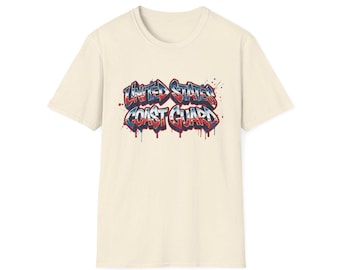 Camiseta de la Guardia Costera de EE. UU., camiseta urbana con grafiti de la USCG, camiseta de veterano de la Guardia Costera, ropa urbana patriótica