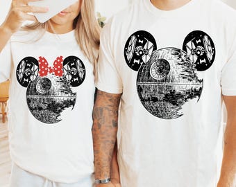 Disney Star Wars Couple Shirt, Comfort Colors® Aesthetic R2D2 ATAT Ewok Tee, 2026 Disney Trip Shirt, Disneyworld Star Wars Tee