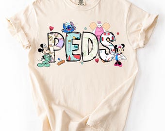 Comfort Colors® Pediatric Nurse Shirt, Peds Nurse Tee, Cute Nurse Shirt, RN Peds Shirt, Nurse Life Tee, Pediatric Nurse Gift, Medical Shirt
