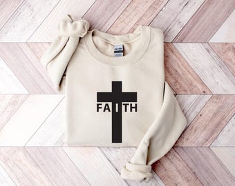 Maglietta Believe / Felpa cristiana / Maglietta Love and Grace / Felpa Faith / Maglietta con versetto della Bibbia / Maglietta con croce verticale / Maglione religioso
