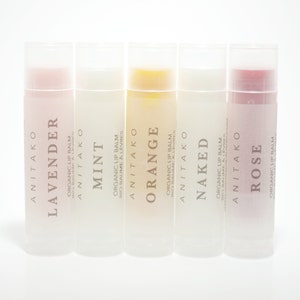 5 x Organic Lip Balm - Mix and Match, You Choose the Scent