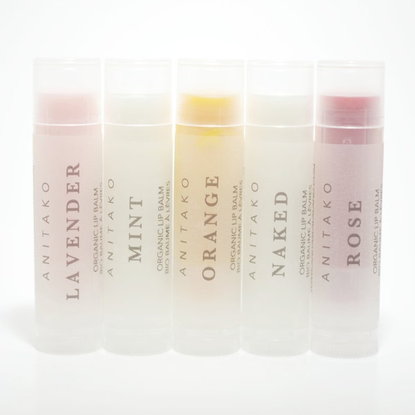 5 x biologische lippenbalsem: mix en match, jij kiest de geur