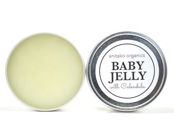 BABY JELLY - Infused with Calendula, Organic Diaper Balm, All-Purpose Salve, Petroleum Free, Fragrance Free, All Natural